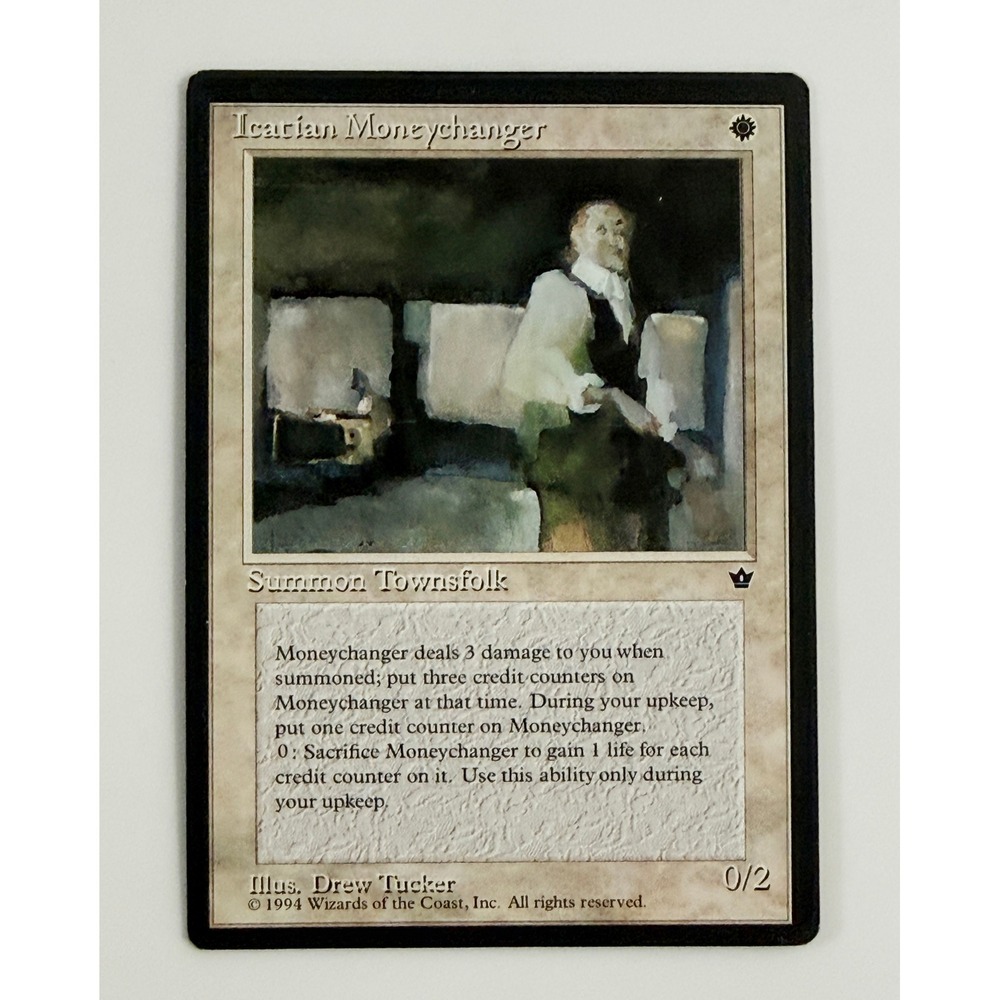 Magic The Gathering Fallen Empires Card Kids OS White Icarian Moneychanger 1994